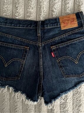 Levi's Dark Blue Denim Cutoff Shorts